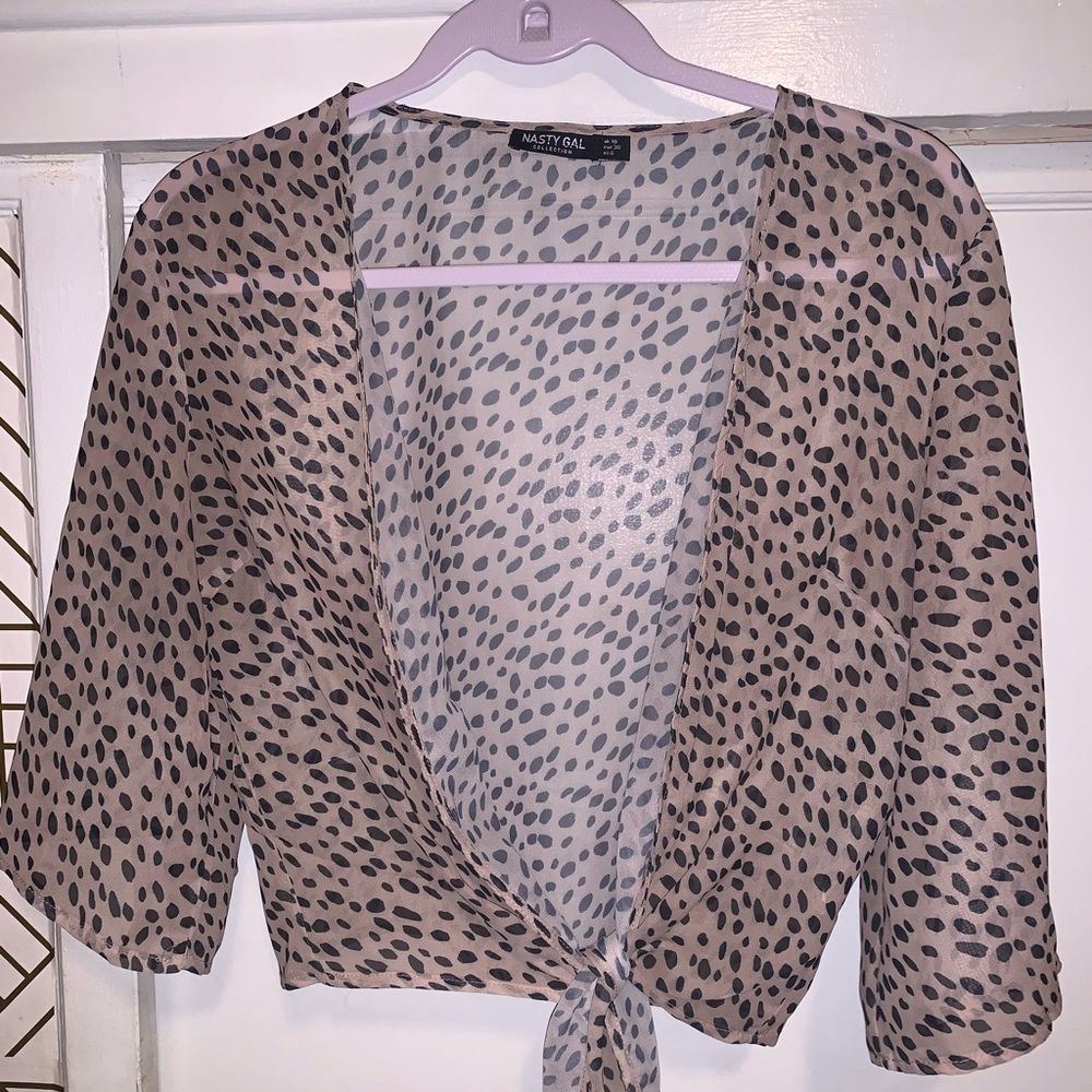 Nasty Gal Tie-front top